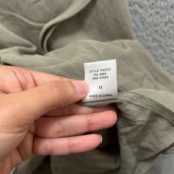 Mittoshop Dress Womens Medium Green Adjustable Drawstring Waist Balloon Sleeves - Picture 11 of 13